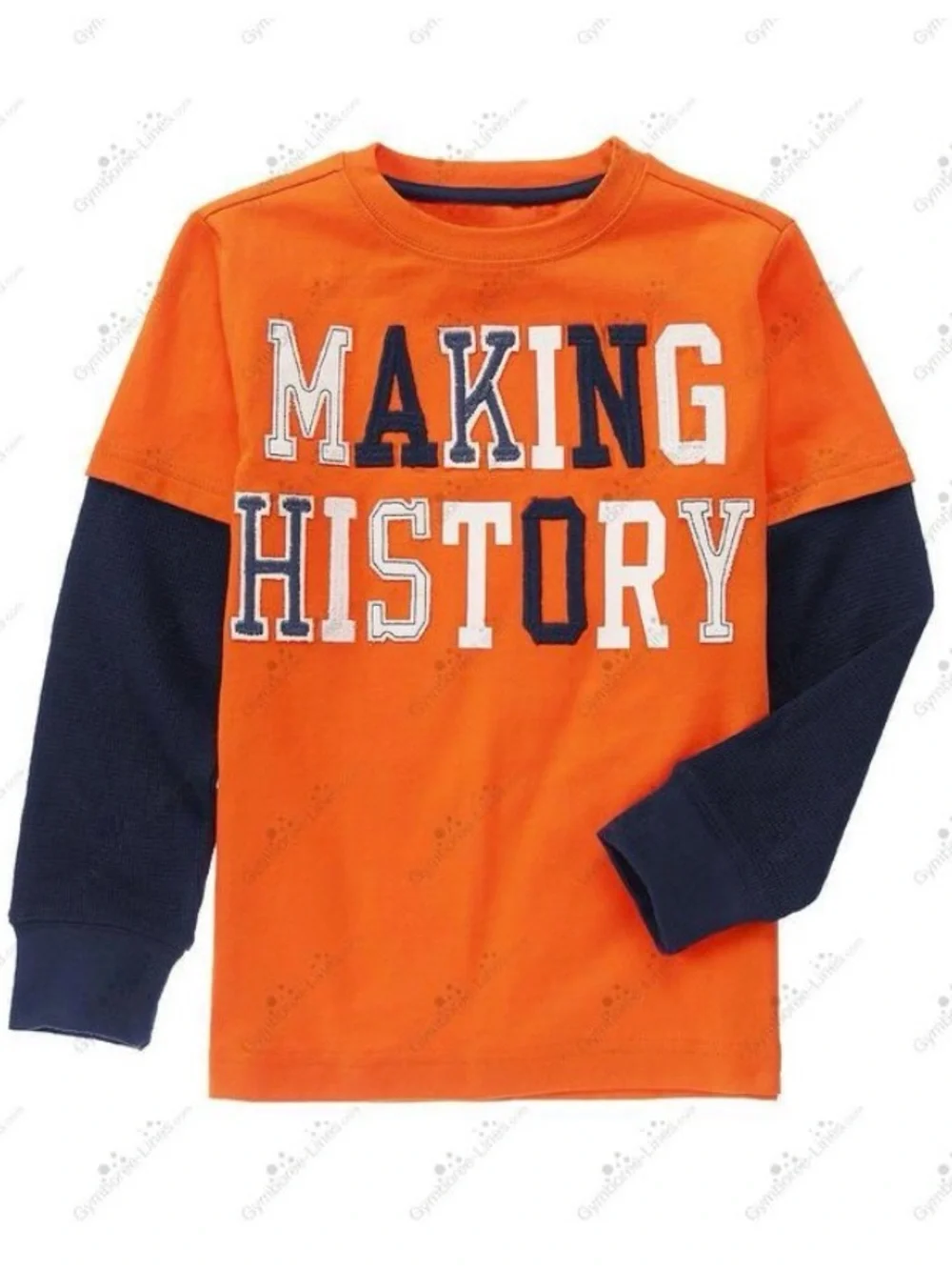 Gymboree Boys ‘Arctic Explorer’ Orange and Navy Long Sleeve Making History Top